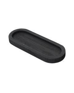Decorative plate, S, wooden, black, 30x11xH2.5cm