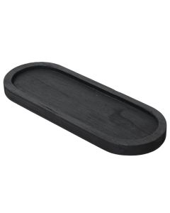 Decorative plate, M, wooden, black, 40x15xH2.5cm