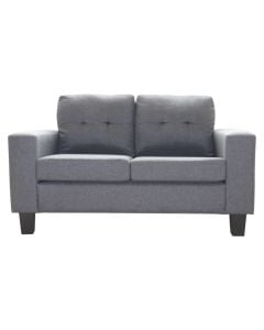 Sofa, 2-seater, textile upholestry, wooden frame, grey, 136x77xH82 cm