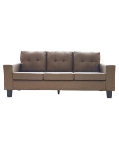 Sofa, 3-seater, textile upholestry, wooden frame, brown, 186x77x82 cm