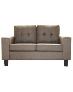 Sofa, 2-seater, textile upholestry, wooden frame, brown, 136x77xH82 cm