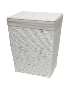 Laundry basket, straw, white, 38x28xH48 cm