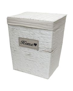 Laundry basket, straw, white, 44x34xH53 cm