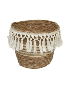 Storage basket, straw, natural, Ø26xH24 cm