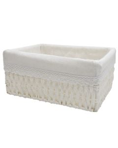 Basket, textile material, white, 26x20xH12 cm