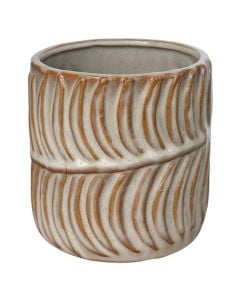 Flower pot, ceramic, beige