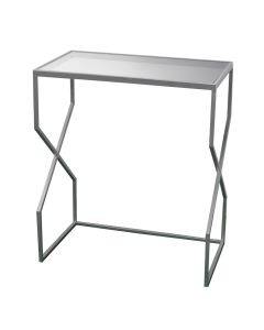 Coffee table, metallic, silver, 60.5x35xH52.5 cm