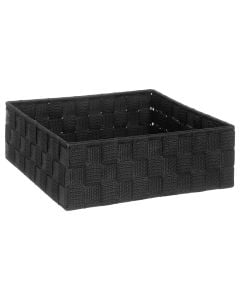 Wicker box, S, polypropylene, black, 13x13xH10 cm