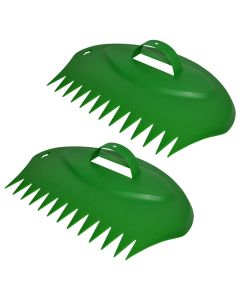 Gatherer for leaves, two handles, plastic, green