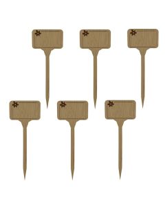 T labels 6pcs, bamboo, 15 cm