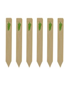 Pepper labels 6pcs, bamboo, 10 cm