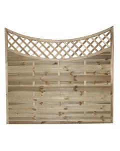 Treated wooden panel, 186x180 cm, frame thickness 45x45 mm, arched, natural color