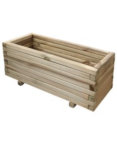 Treated wooden flower vase, 40x40x120 cm, rectangular, natural color