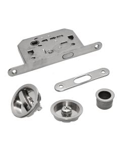 Grip and locks for sliding doors, zinc