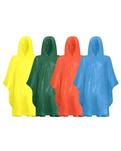 Poncho adult 100x130cm 4ass PE Lifetime travel dsplx12 135gr