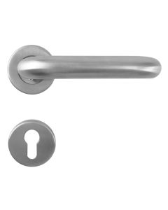 Door handle set  with key shape, steel, 135x60x19 mm