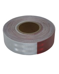 Reflective film, white/red, 45 m x 5 cm