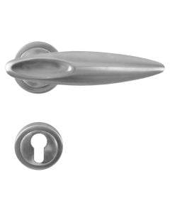 Door handle with cylinder type, steel, 135x60x19mm