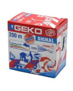 Barrier warning tape, LDPE, red/white, 7 cm x 200 mt