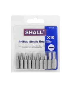 Philips screwdriver bit, Shall, SI 3025, 25 mm, 10 piece