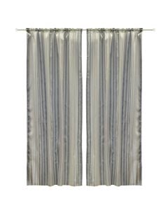 Curtain, polyester, blue-beige, 150x270 cm