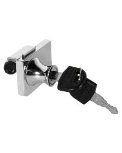 Lock for glass furniture doors, HERMES, metal plated