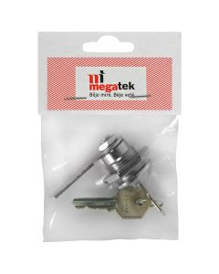 Lock for small cabinets and safes, metal plated, gray