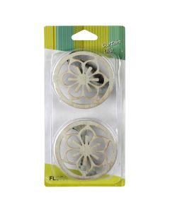 Metal clips, Size: D.7xH4 cm, Color: Ivory, Material: Metallic