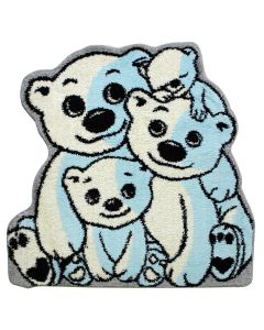 Children rug, Size: 100x100cm, Color: White-azure, Material: PP