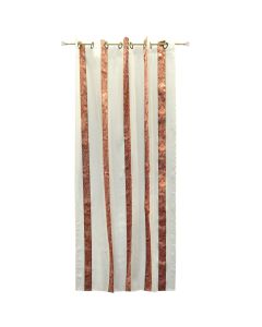 Curtain with rings, polyester, red-white, 150x270 cm
