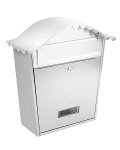 Mailbox,Steel white, 370 x 250 x 130 mm