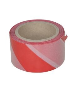 Curb stripe, PVC, white/red, 5cmx100 m