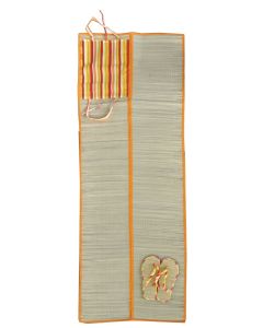 Straw beach mat+flip-flops, bamboo, natural, flip-flops NO: 37, straw beach mat: 60x180 cm