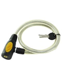 Safety lock with key and mechanism, metalic/PVC, yellow, 80 cm
