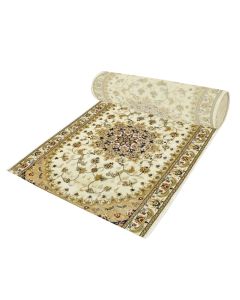 Persian carpet rug, Size:80cm, Color:Cream, Material:PP Viscoze