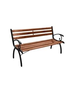 Linda benches,   wood/metallic,   natural/black,   126x50xH68 cm