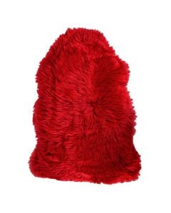 Long wool rug, sheep sking, red, 50 cm
