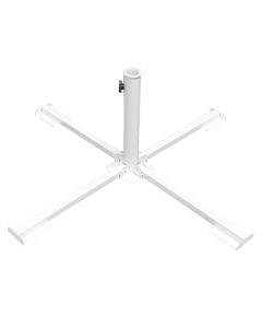 Basement for umbrella, metallic, white, dia 5x100x100 cm