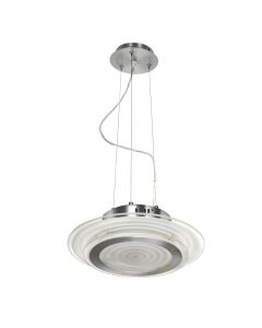 Pending lamp G9-2x40W.Two round glass with pattern and outside sandblast ,Satin nickel