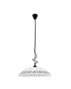 Pending lamp E27-1x60W.Antic glass shade, white/rust painting.