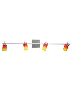 Accent spot G9-4x40W.Satin chrome color, square decoration plate,rainbow glass .