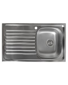 Sink, 1 bowl, left, SIROS, stainless steel, silver, 86x50xH16 cm