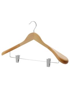 Coat hanger, MEGATEK, lotus wood, natural, 45x0.58xH23 cm