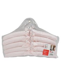 Clothes hanger set of 5 pieces, MEGATEK, metallic and fabric, pink, 38x3.2xH13.8 cm