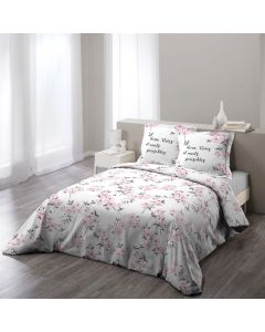 Double bedding set (x1) and pillowcase (x2) ASHLY PINK, 220x240 cm; 63x63 cm