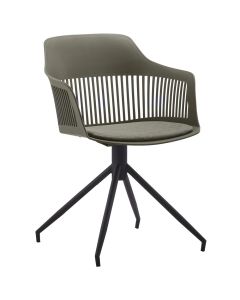 Bar chair, metallic legs (black), PP seat with cushion, light grey, 58x56xH82.5 cm