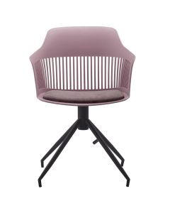 Bar chair, metallic legs (black), PP seat with cushion, dark purple, 58x56xH82.5 cm