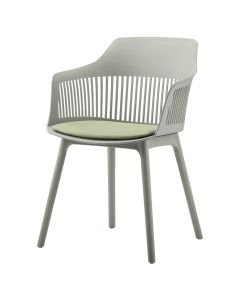 Bar chair, plastic legs (green), PP seat with cushion, green, 58x56xH84 cm