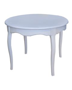 Table, wooden structure (elm), cream, Ø110 xH76 cm