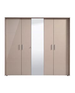 Wardrobe, CANON, melamine, grey oak/sand high glossy, 229x61.5xH208.5 cm